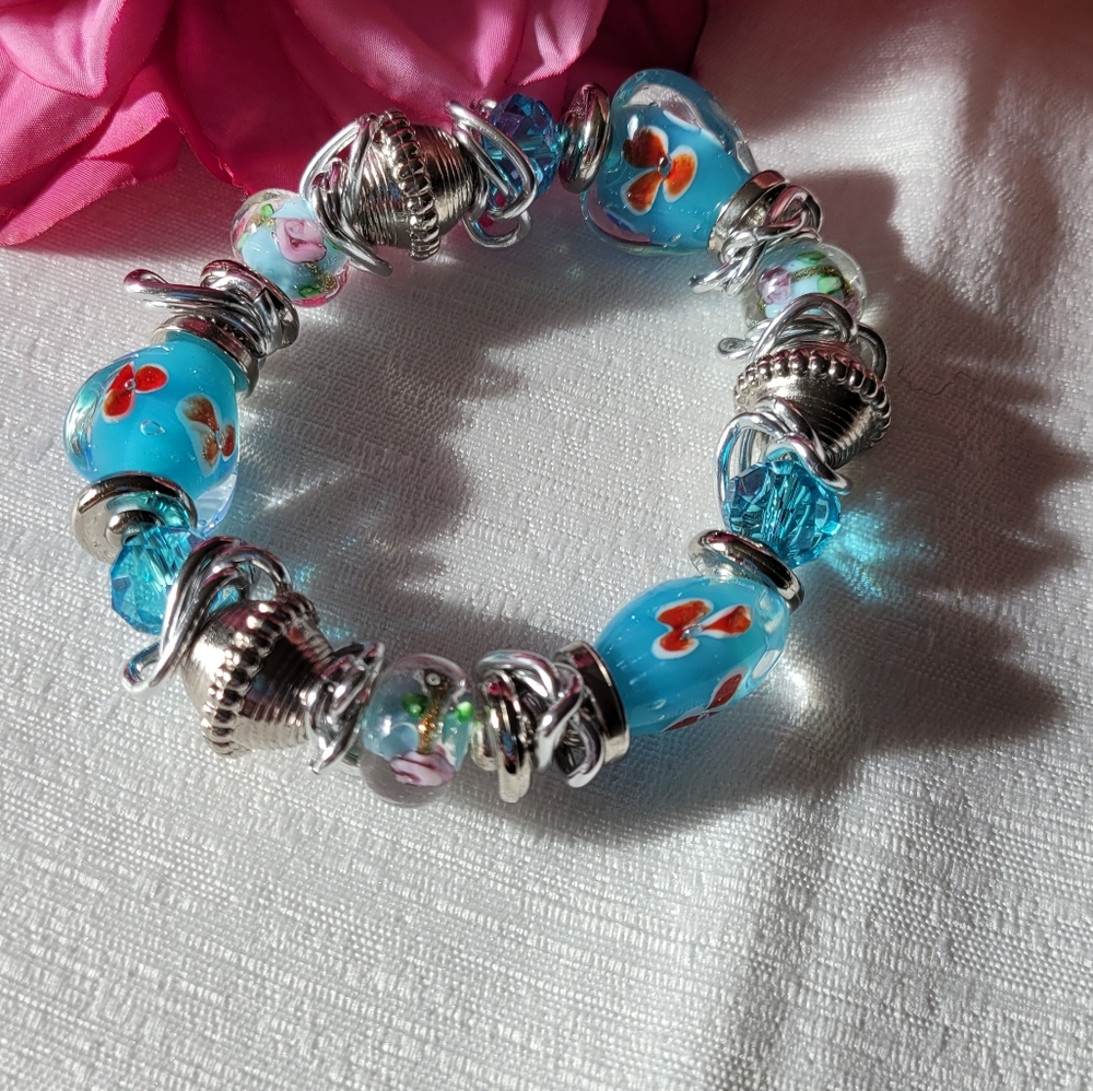 blue stretch bracelet